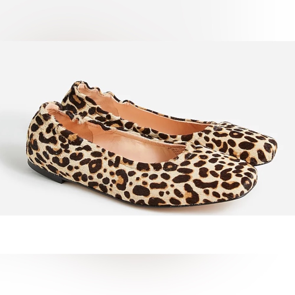 NEVER WORN J.Crew Anya Scrunchie Ballet Flats in Calf Hair, size 5
